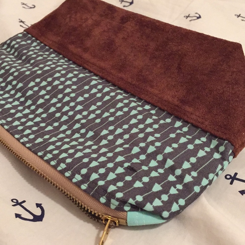 Suede pouch bag